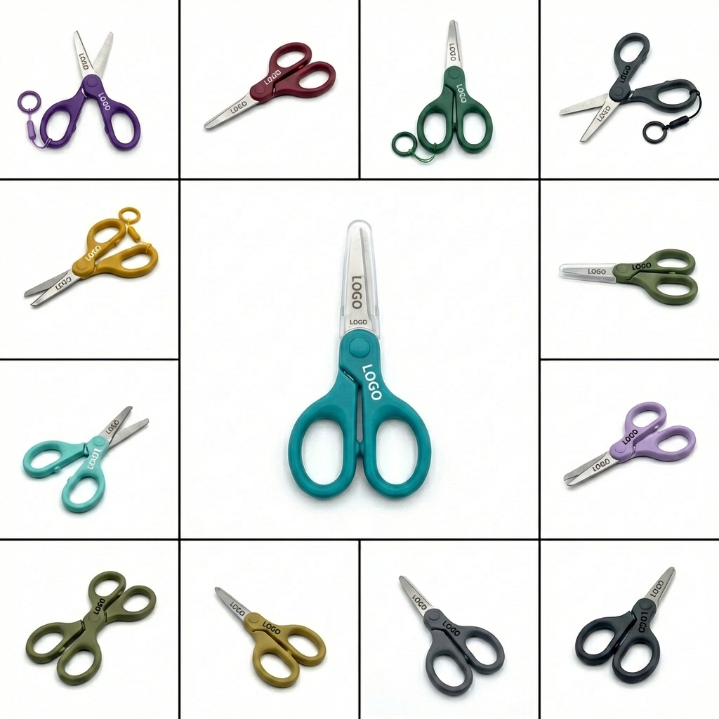 Professional Stainless Steel Office Scissors with Logo Panel