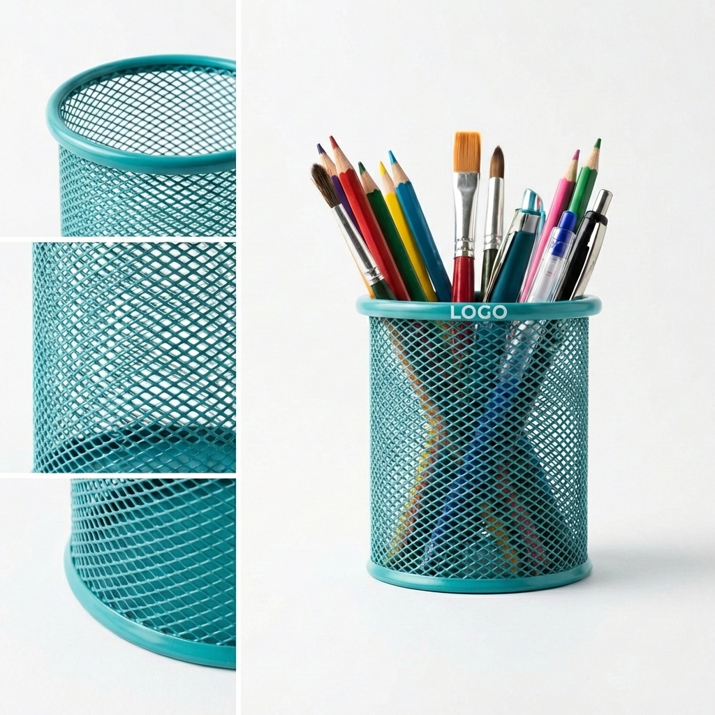 Steel Mesh Desktop Pencil and Stationery Holder