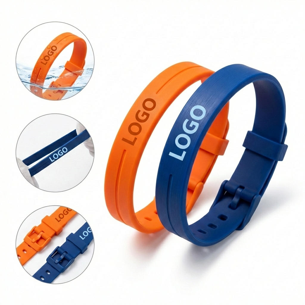 Premium Adjustable Silicone Wristband with Secure Buckle Fastener