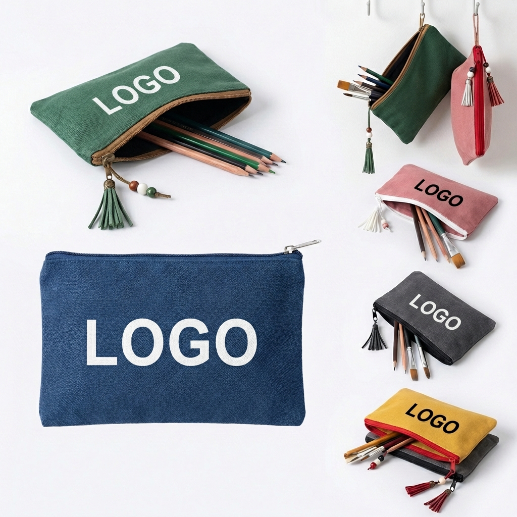 Classic Canvas Utility Pouch with Metal Zipper